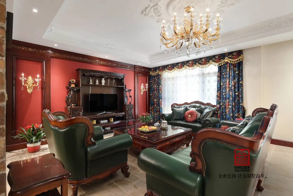 上山間400平米別墅美式風(fēng)格裝修實景